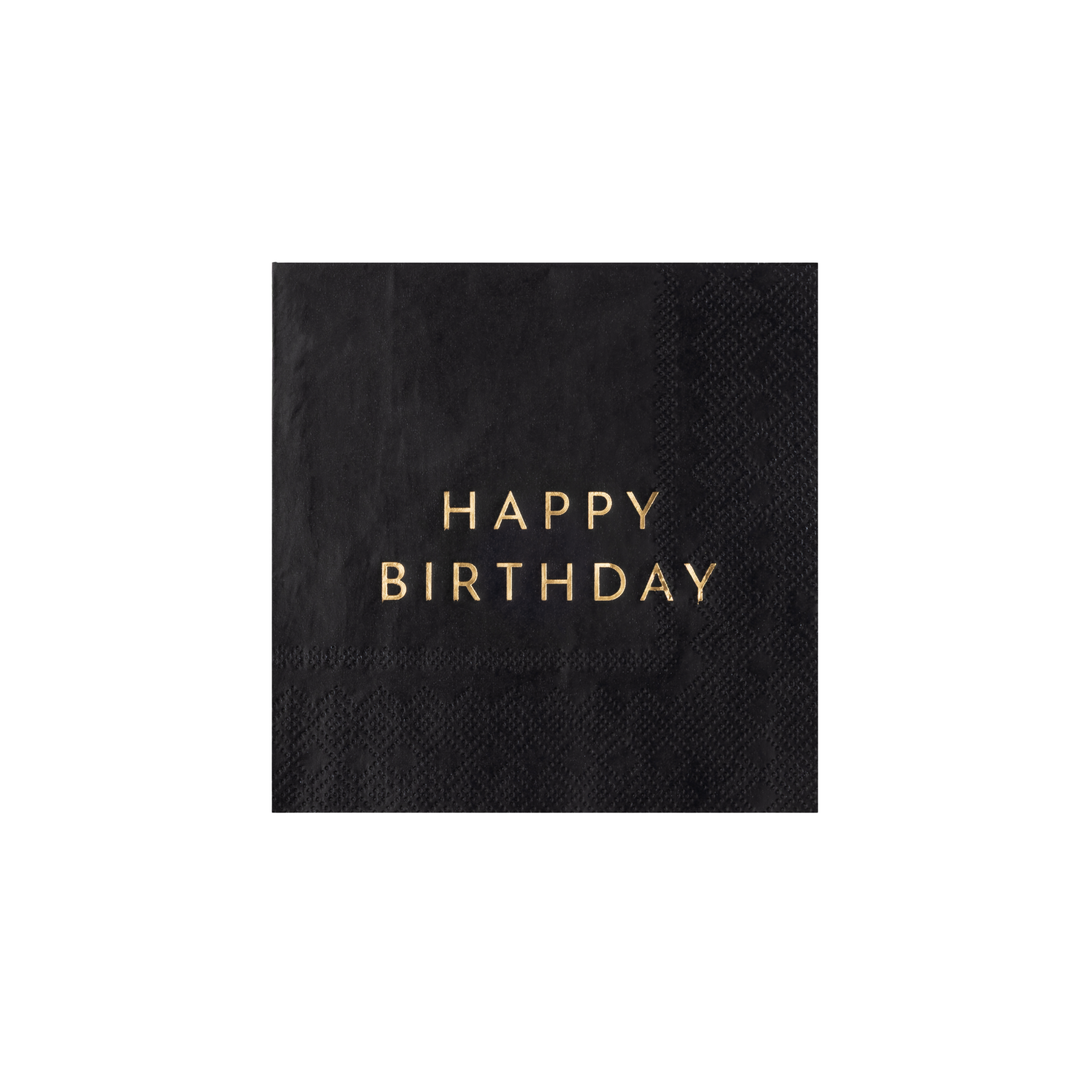 Black & Gold Happy Birthday Cocktail Napkins – 20 Pack, Elegant 3-Ply Party Napkins