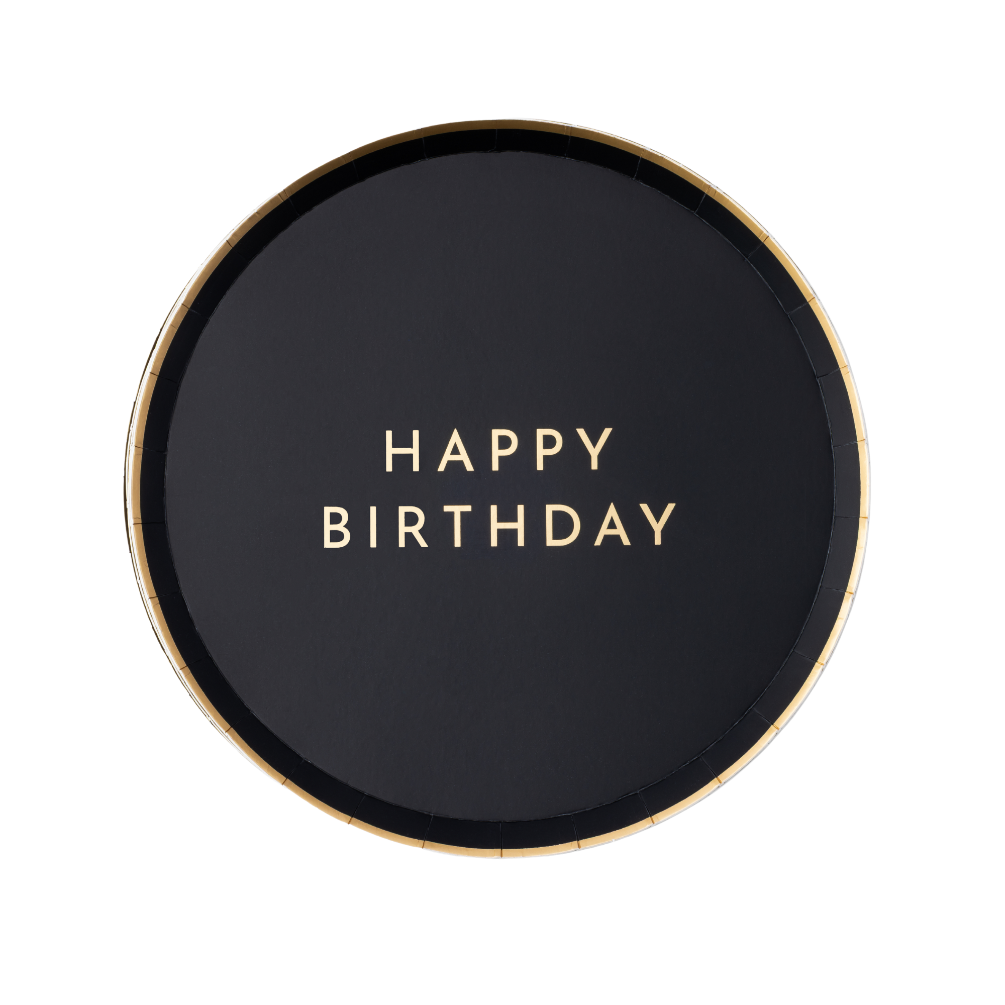 BLACK NOIR HAPPY BIRTHDAY PARTY PLATES - 8 COUNT