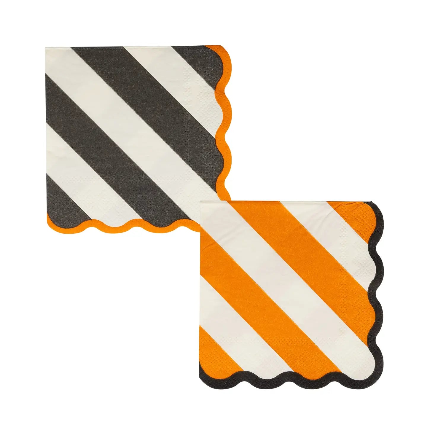 Halloween Stripe Beverage Napkins 24-Pack, Orange & Black