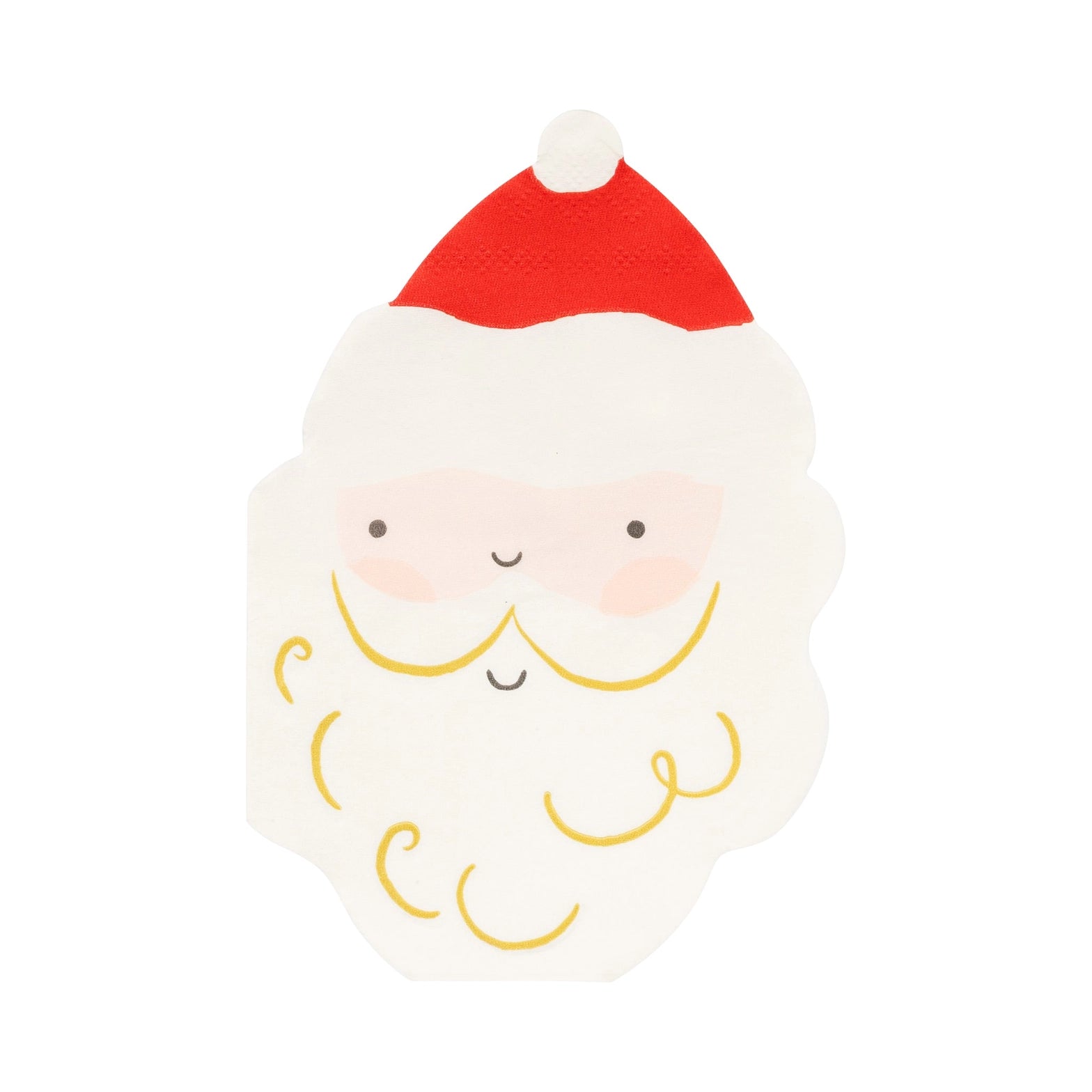 Jolly Santa Shaped Holiday Party Napkin