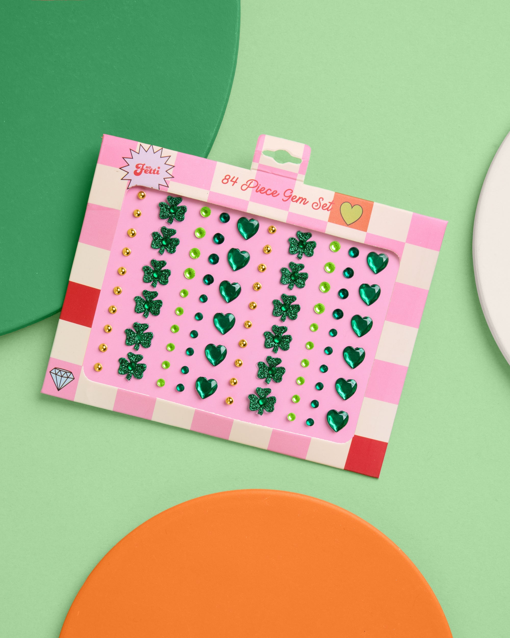 St Patty's Face Gems - 84 adhesive face gems