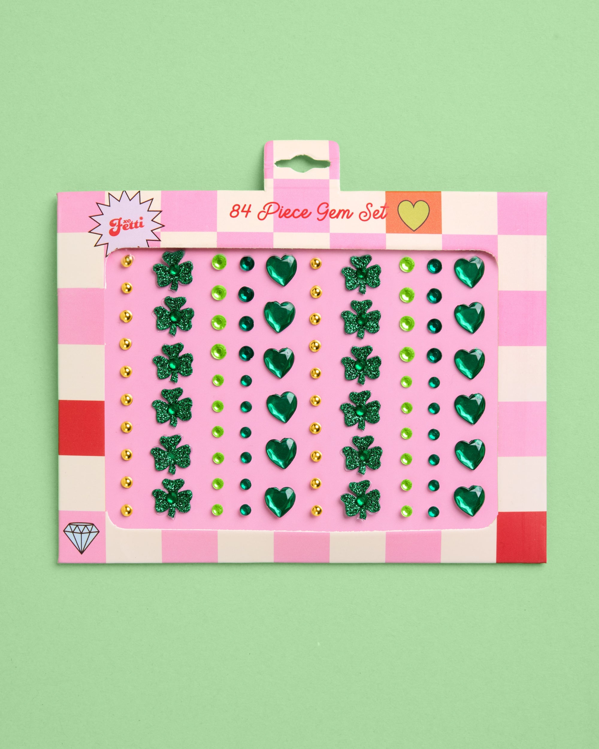 St Patty's Face Gems - 84 adhesive face gems