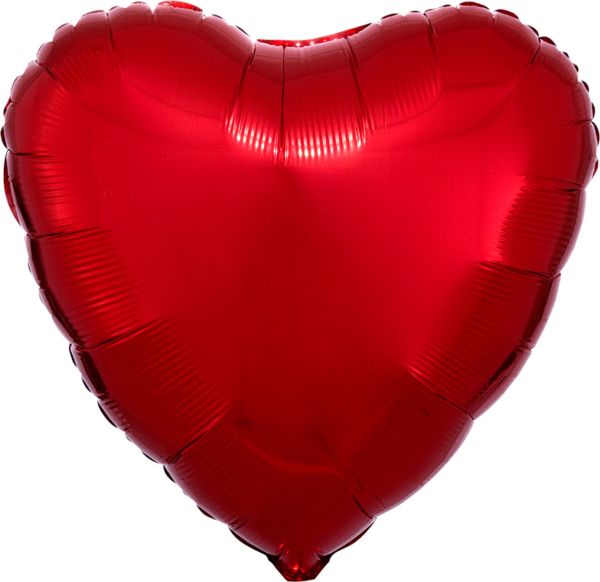 17" Red Metallic Heart Balloon