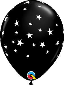 11" Latex Balloon Black Star Balloon (10 pack)