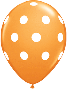 11" Latex Balloon Orange Polka Dot (5 pack)