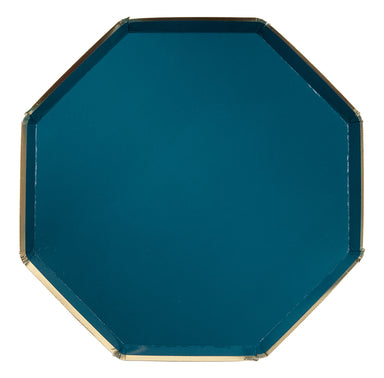 dark teal and gold dinner plate 
