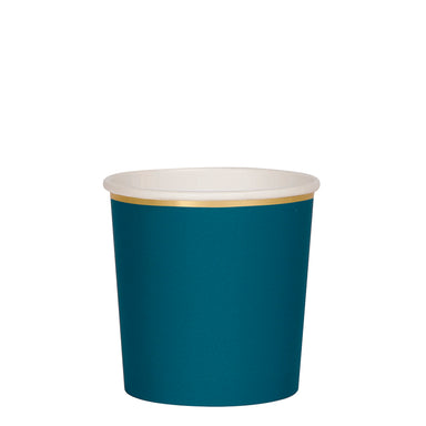 dark teal and gold paper tumbler cups 