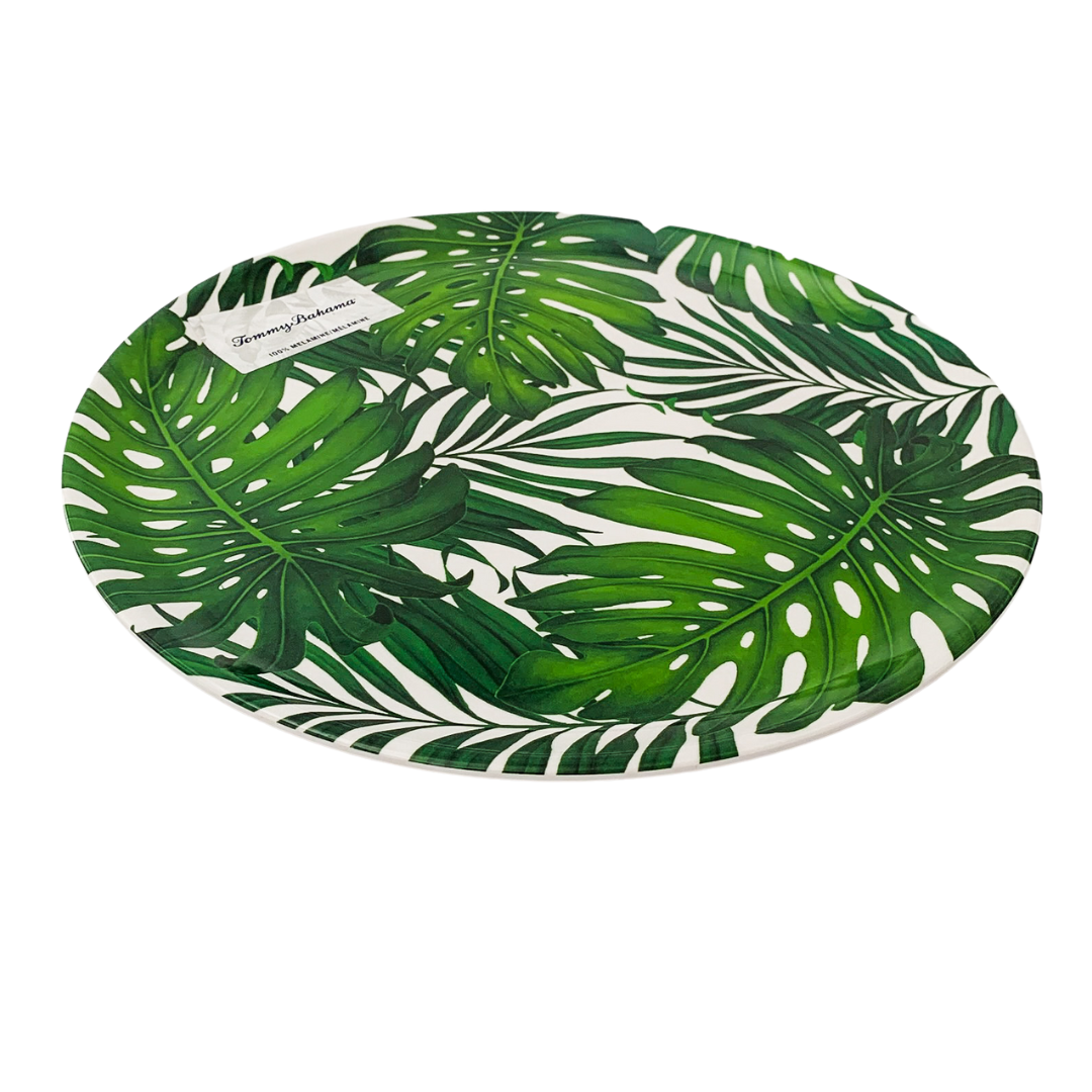 Round Tropical Leaf Serving Platter
