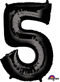 34" Large Black Number Balloons (Anagram)