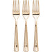 Gold shiny metallic plastic forks.  24 piece pack. 