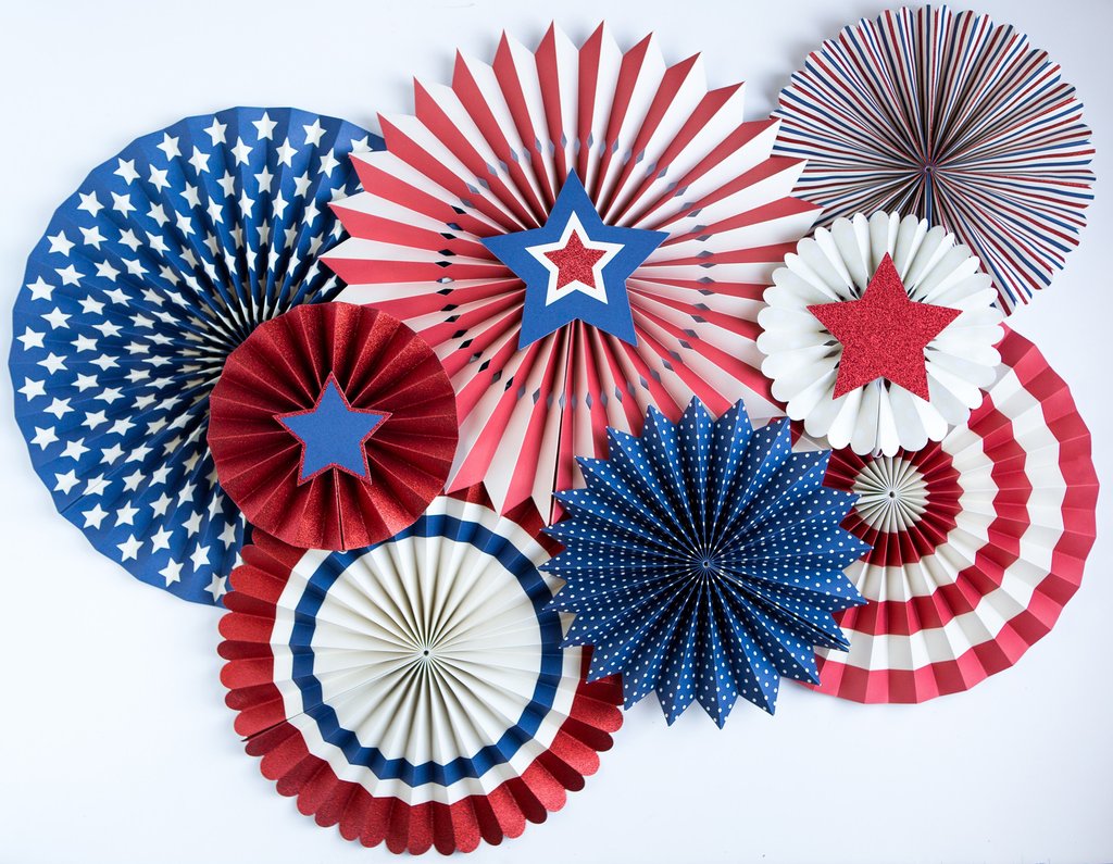 4th of July Stars & Stripes Party Fans