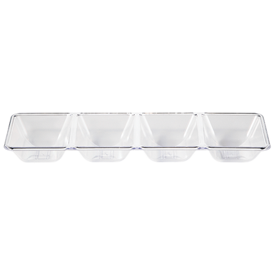 clear plastic tray with 4 serving compartments perfect for all types of parties