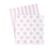 Paper Eskimo white and light pink cocktail napkins.   One side pink and white stripe one side pink and white polka dot.