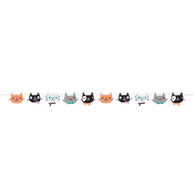 colorful cat birthday banner 