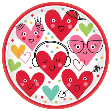 colorful heart, valentine plate