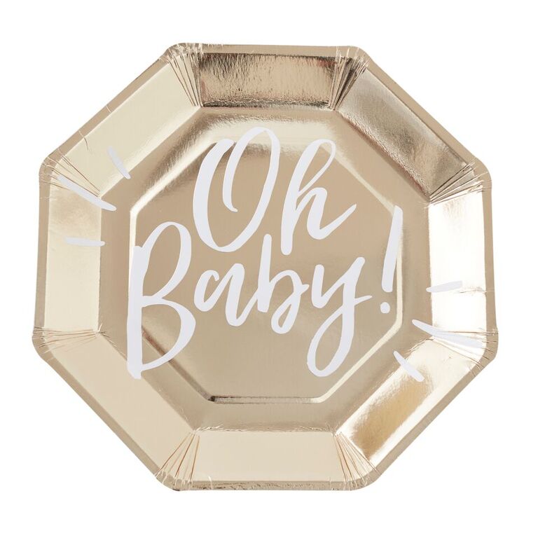 gold party plate: oh baby!