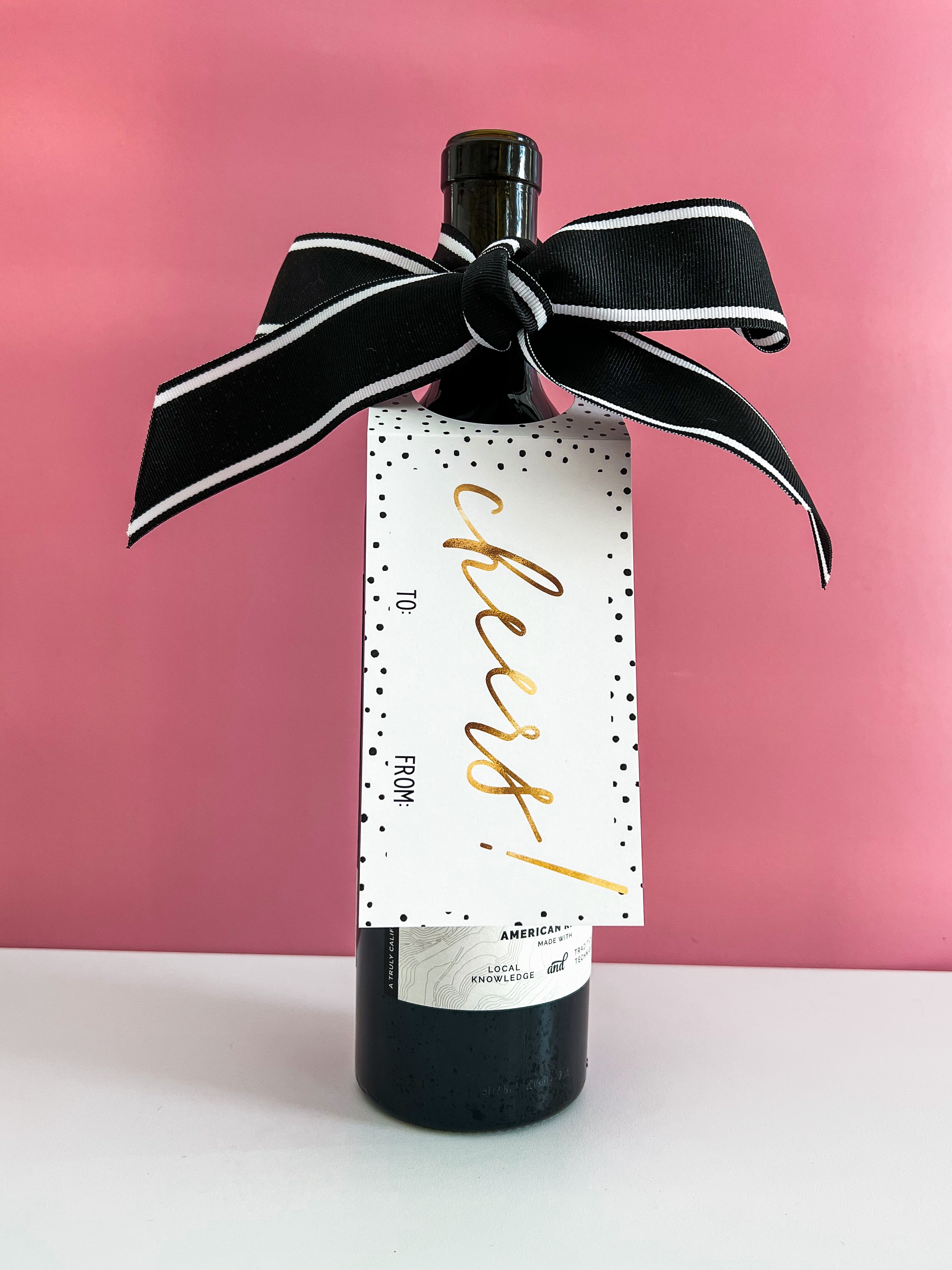 Black & White Gift Wine Tags