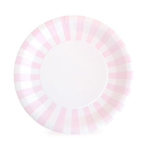 Paper Eskimo light pink and white dinner plates 