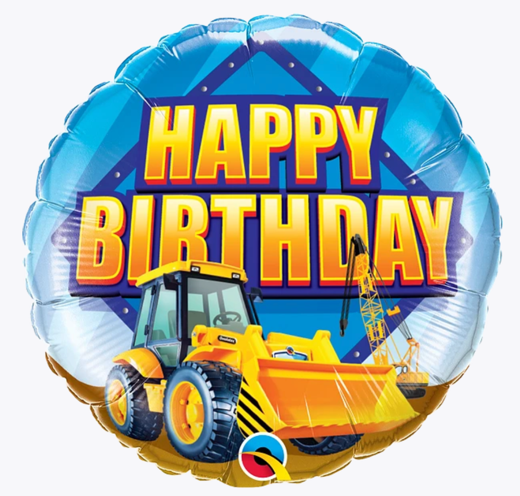 18" Birthday Construction Zone Balloon
