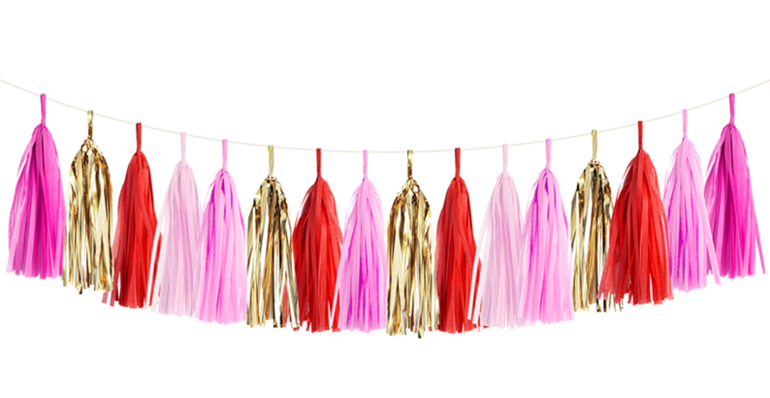 VALENTINE S RED PINK GOLD DIY TISSUE TASSEL BANNER KIT