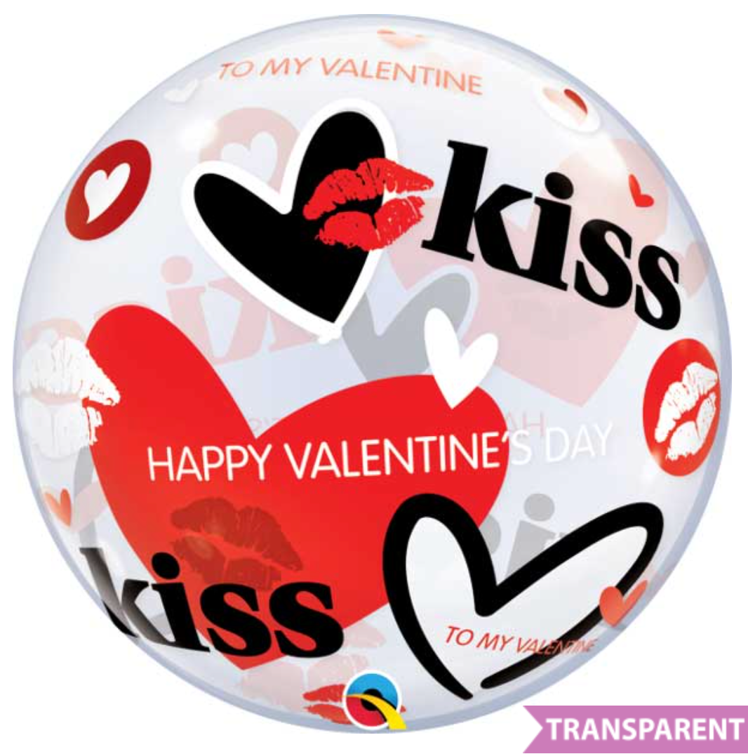 22" Valentine's Kisses and Hearts Balloon