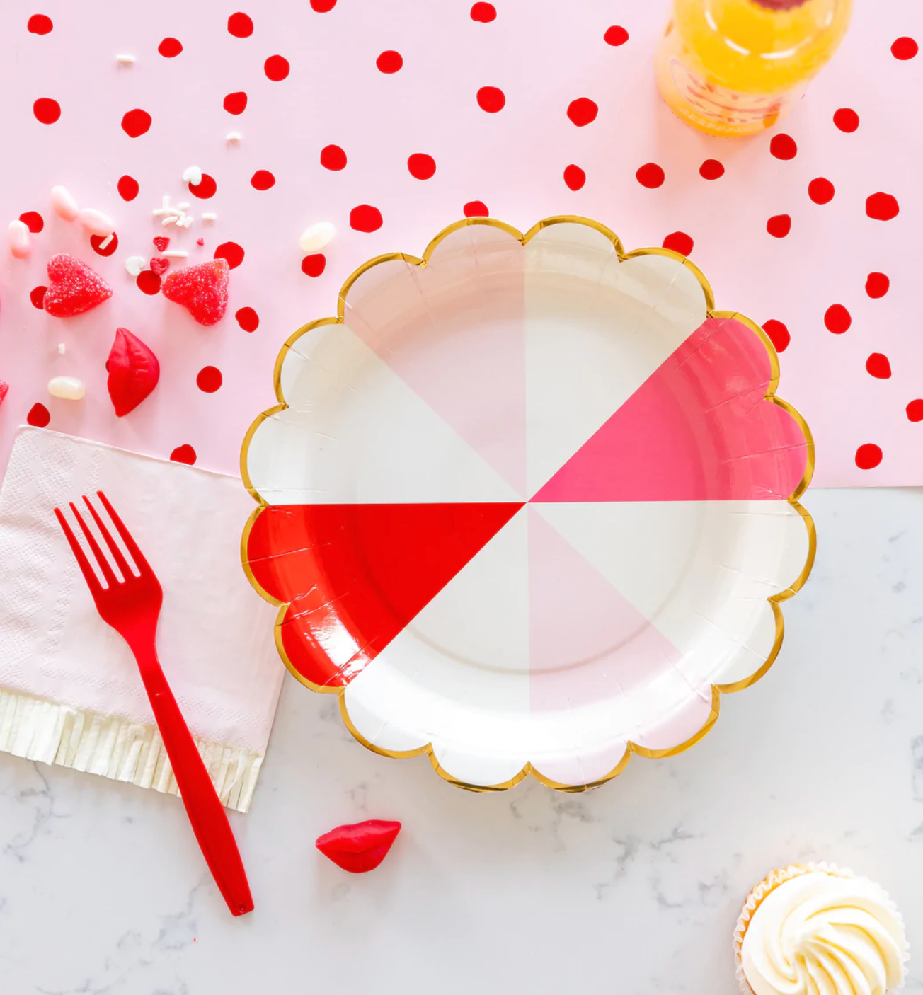 Red Dots Valentine Paper Table Runner