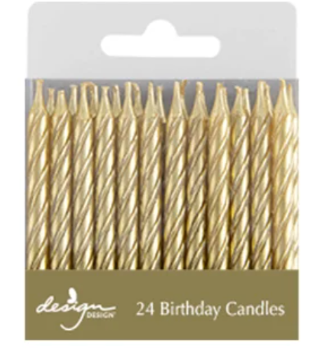 Gold Twist Birthday Candles