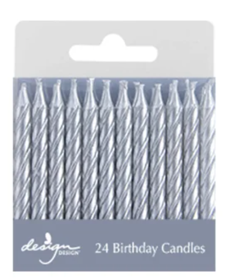 Silver Twist Birthday Candles