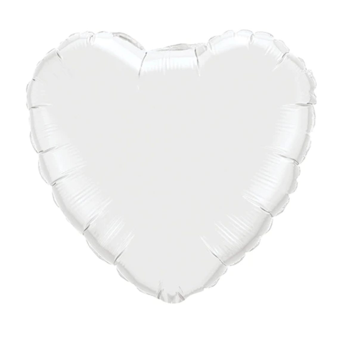 18" White Heart Balloon