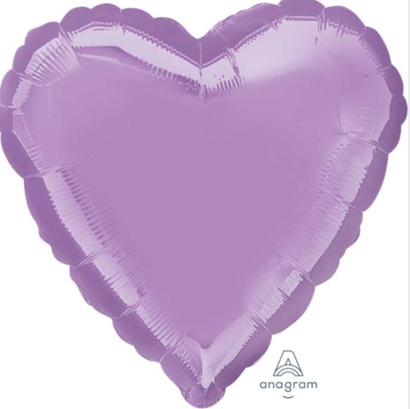 18" Lilac Metallic Heart Balloon