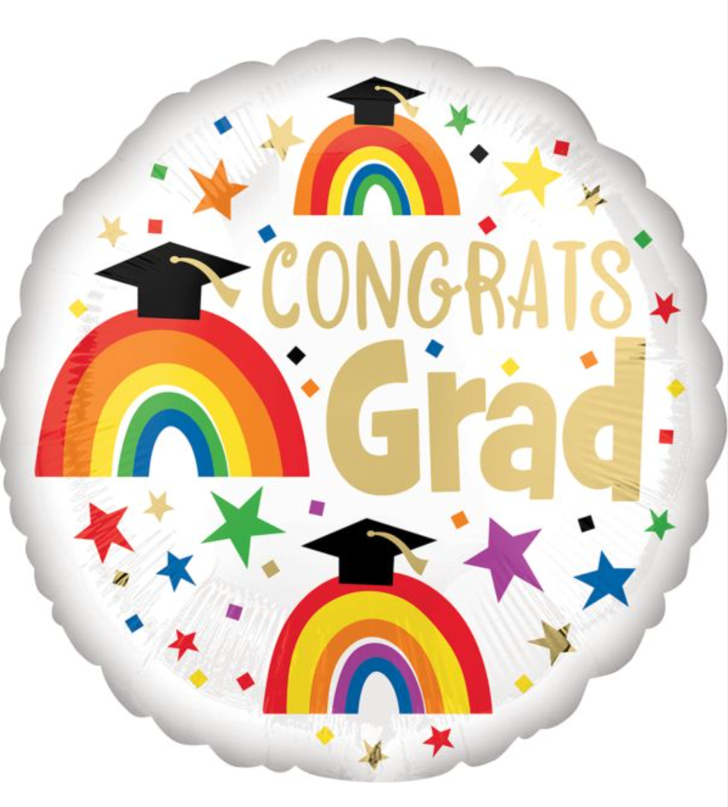 17" Congrats Grad Rainbows