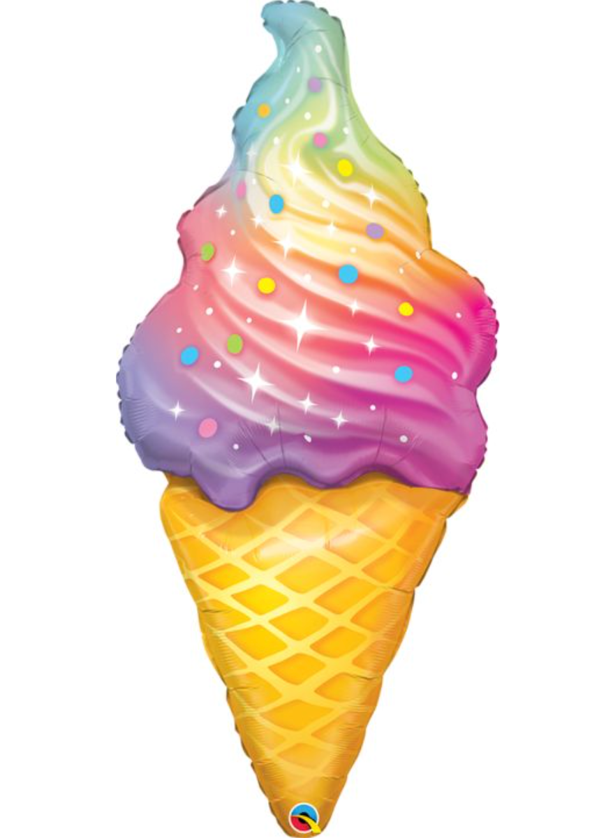 45" Rainbow Ice Cream Balloon