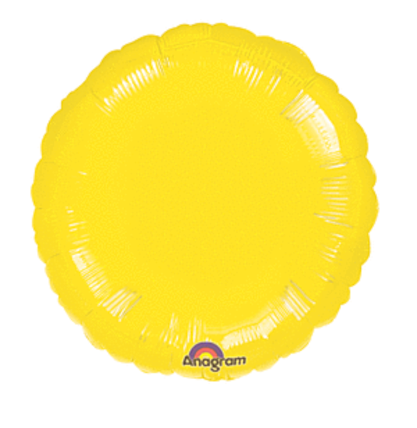 17" Metallic Yellow Round Balloon