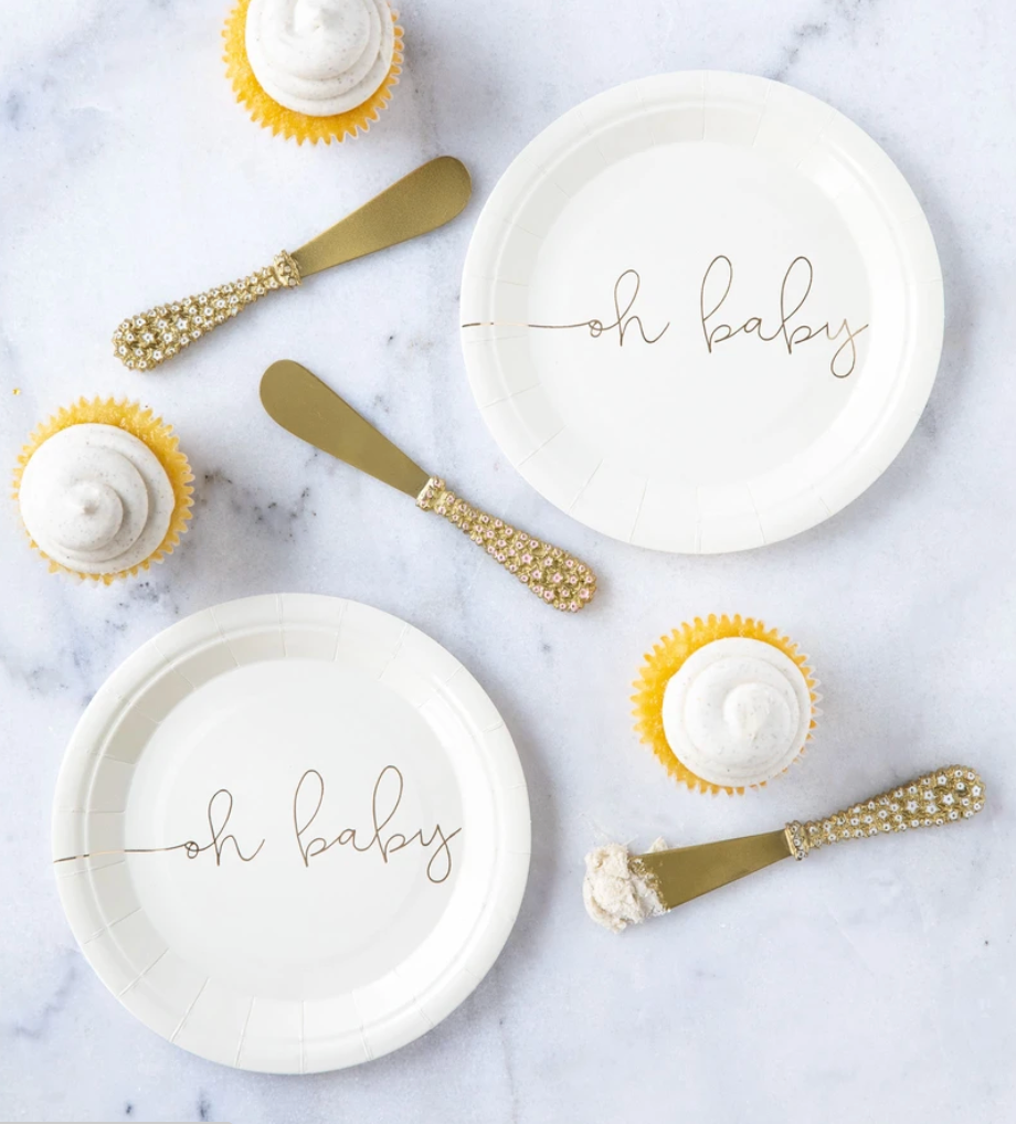 use environment gold oh baby dessert plates