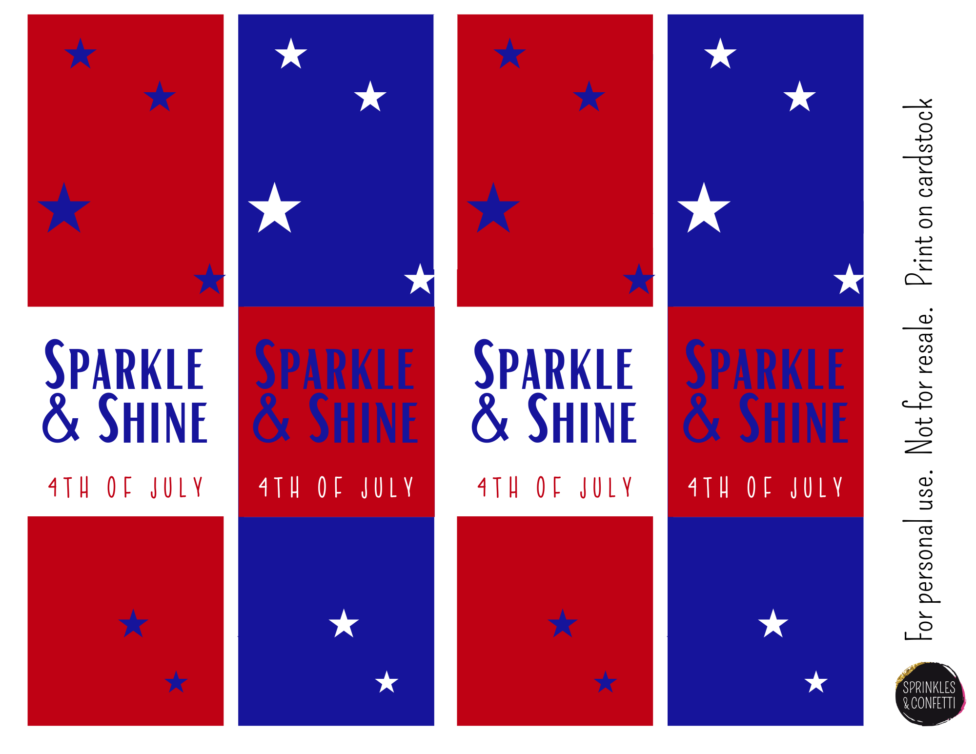 4th of July Sparkler Printable
