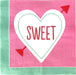 Sweet heart with pink and green background valentine's day party napkins 