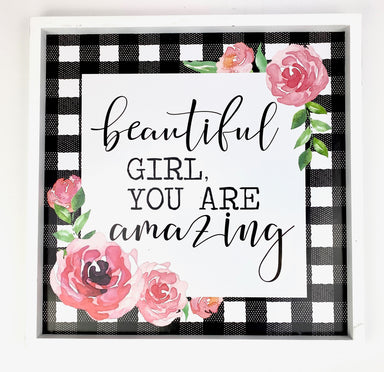 sign decor, wooden, beautiful girl you are amazing 