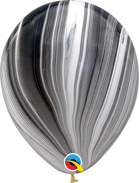 11" Latex Specialty Balloon Black Marble (5 pack)
