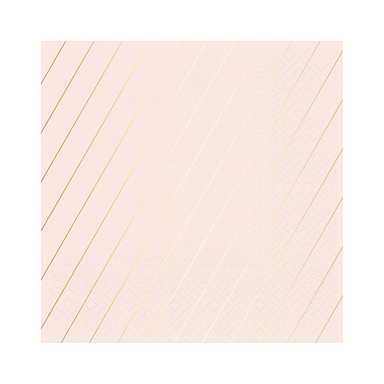 blush pink and gold foil stripe napkins perfect for baby shower, bridal, princess party, birthdays and more