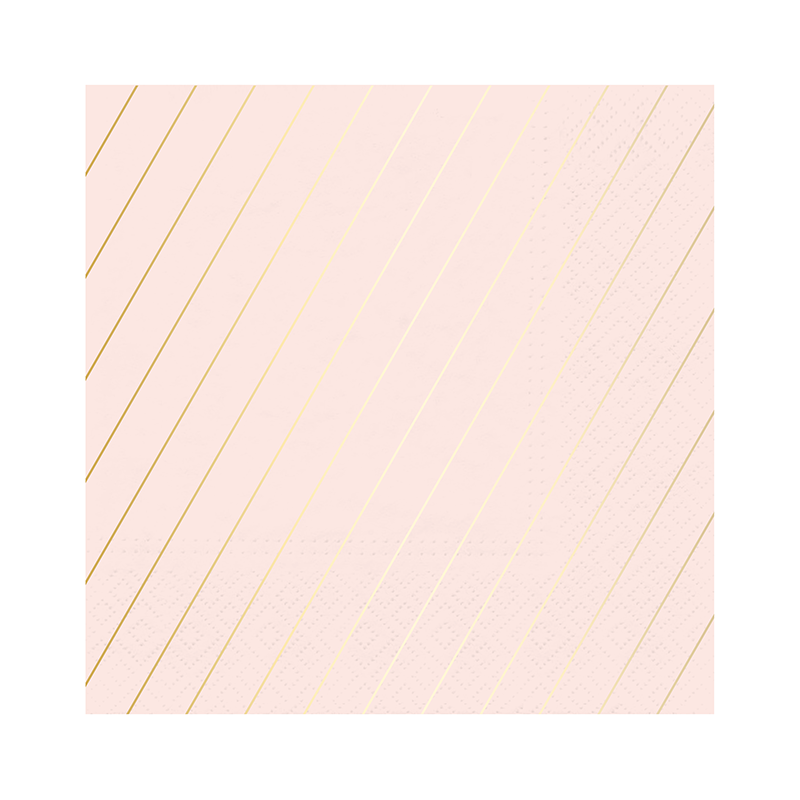 blush pink and gold foil stripe napkins perfect for baby shower, bridal, princess party, birthdays and more