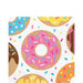 multi color sprinkle donut napkin features colored donuts on a white background