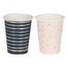 navy and pink baby shower cups 