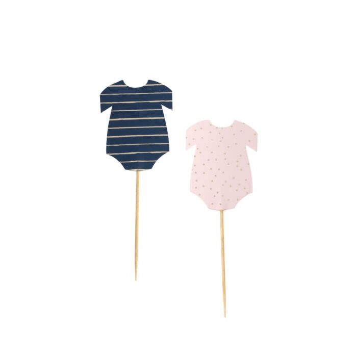 navy and pink, baby onesie cupcake toppers, cute small stuff