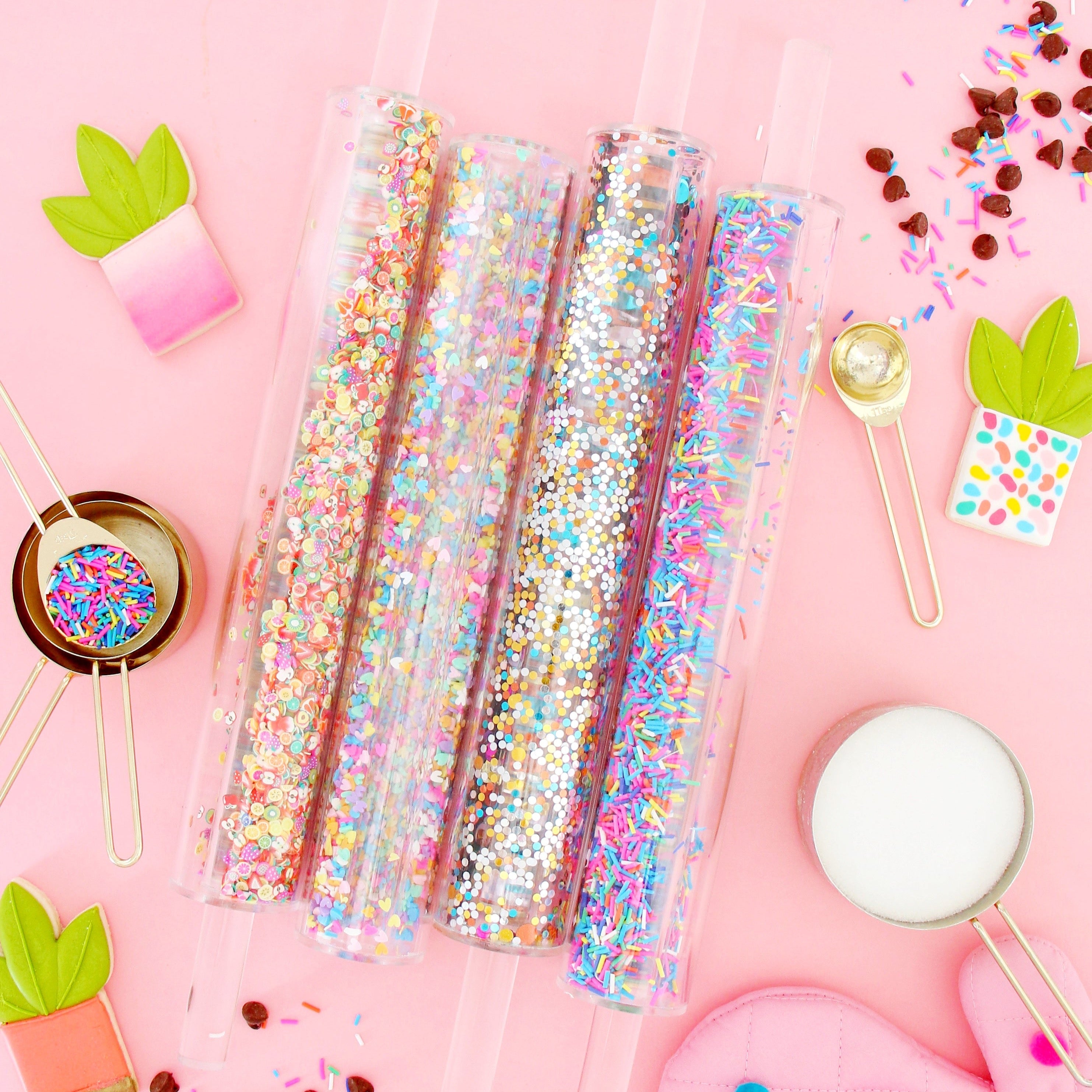 Acrylic confetti and sprinkle filled rolling pin by Kailo Chic