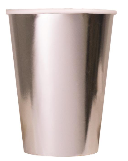 solid metallic silver foil cup | silver party supplies | silver cup