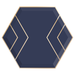 navy and gold foil hexagon large plate