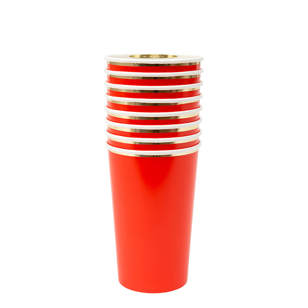 Red Solids Highball Cup