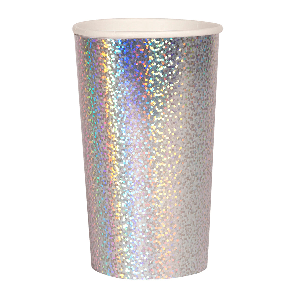 sliver holographic paper highball cup 