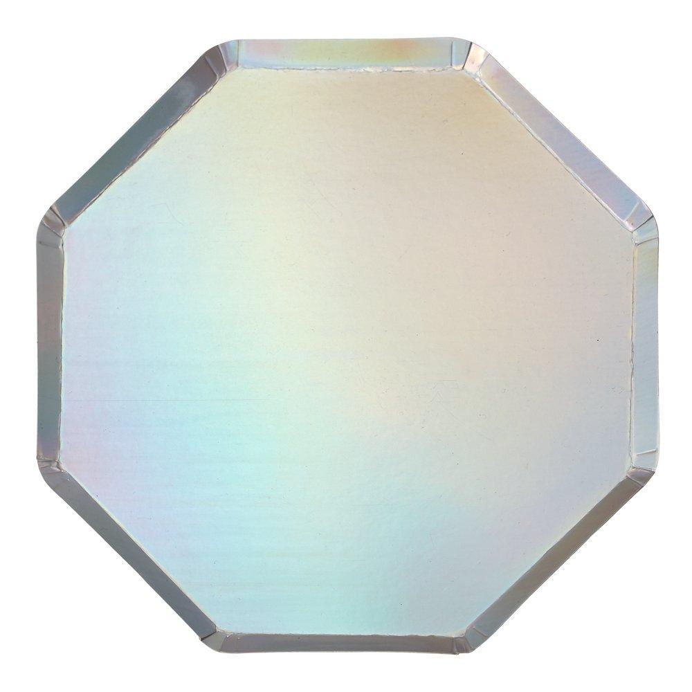 Silver Holographic Simply Solids Dinner Plate
