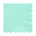scalloped edge mint green napkin 